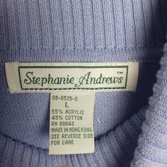 Stephanie Andrews Purple Knit Turtleneck Woman's Large - Picture 3 of 3